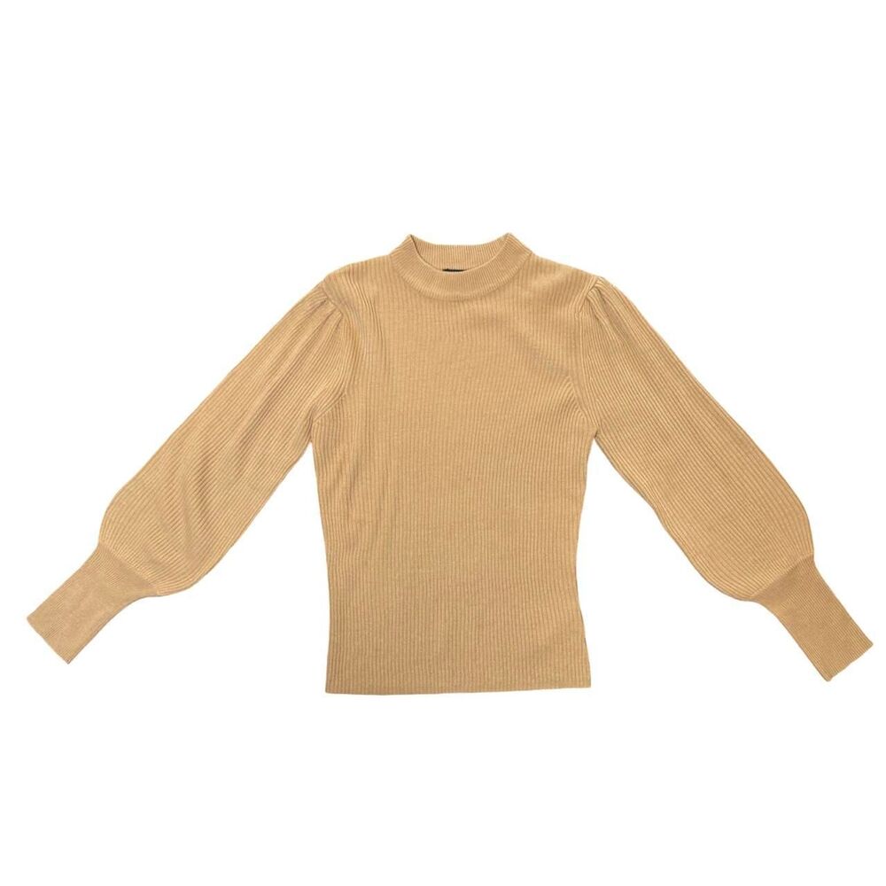 Brave Soul Women's Tan Mockneck Jumper